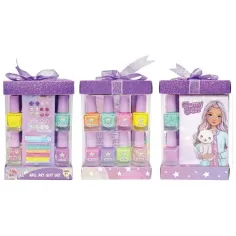 Luna: Glammy Gloss glitzernder Nagellack Geschenkeset mit Haarschmuck und Nageldekorationen 17 Stück