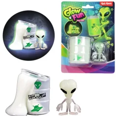 Glow'N Fun Slime Alien: Leuchtender Slime in einem Ölfass mit Alien-Figur Bild 2