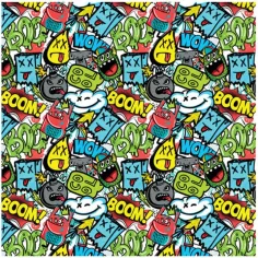Green BOOM gemustertes Geschenkpapier 100x70 cm