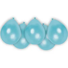 Hellblaues Latex-Luftballon-Set, 8 Stück