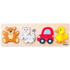 Holz 4-teiliges Puppenpuzzle - Woodyland