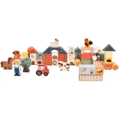 Holz Bauernhof Baukasten Set mit Tierfiguren 50 Stück Set Bild 1