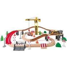 Holz Eisenbahnset mit Kran - Woodyland Bild 2