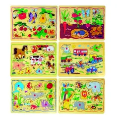 Holzpuzzle mit Griff und Nägeln - Woodyland