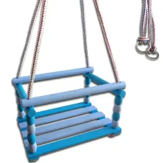 Holzschaukel in blauer Farbe