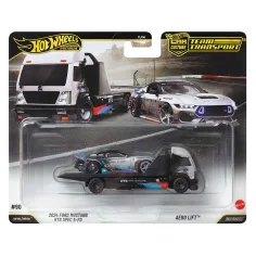 Hot Wheels: Aero Lift Auto-Transporter und 2024 Ford Mustang RTR SPEC 5-FD Spielzeugauto 1/64 - Mattel