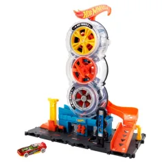 Hot Wheels: City Dreifach-Rad-Reifenservice-Spielset - Mattel Bild 2