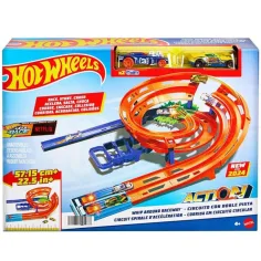 Hot Wheels: Doppelte Rennstrecke mit 2 Rennwagen - Mattel