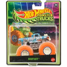 Hot Wheels Monster Trucks Bigfoot im Dunkeln leuchtendes Spielzeugauto 1/64 - Mattel