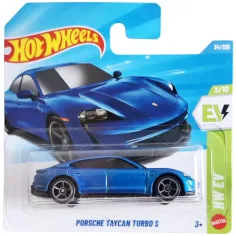 Hot Wheels: Porsche Taycan Turbo S blauer Spielzeugwagen 1/64 - Mattel