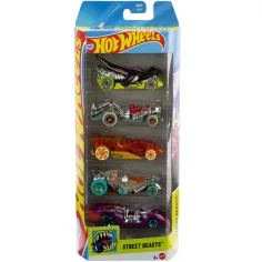 Hot Wheels: Street Beasts 5er-Set cooler Spielzeugautos im Maßstab 1:64 – Mattel