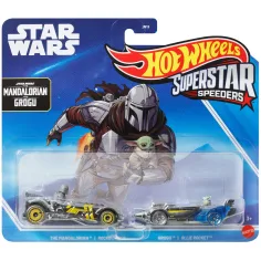 Hot Wheels: Superstar Speeders Star Wars The Mandalorian und Grogu Spielzeugauto 2er-Pack 1/64 - Mattel