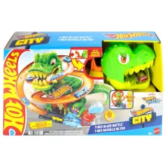 Hot Wheels: T-Rex Angriff Rennbahnset - Mattel