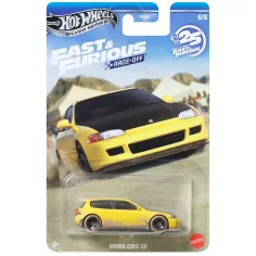Hot Wheels: Tödlicher Überholmanöver Honda Civic EG gelbes Spielzeugauto 1/64 - Mattel