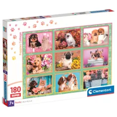 Hunde- und Katzenwelpen Super Puzzle 180 Teile - Clementoni
