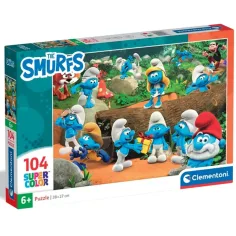 Hupikéke Smurfs Waldspaß 104-teiliges Supercolor Puzzle - Clementoni