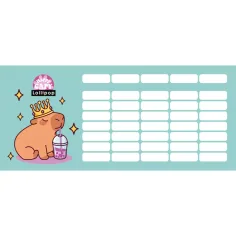 ICO: Lizzysuli Lollipop Capybara Muster einseitiger, doppelseitiger Stundenplan Bild 1