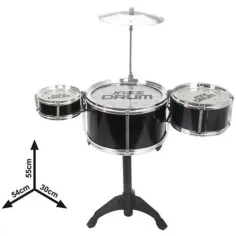 Jazz Drum Ständer 4-teiliges schwarzes Schlagzeug-Spielset Bild 2