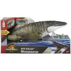 Jurassic World: Wiedergeburt – Bite 'N Blast Mosasaurus Figur - Mattel