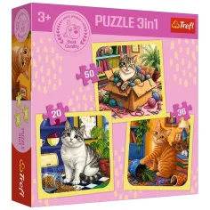Katzenfreude Momente 3 in 1 50, 36 und 20 Teile Puzzle - Trefl Bild 1