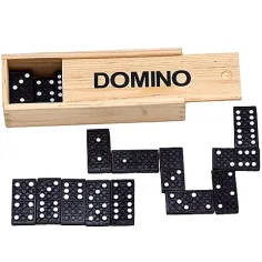 Klassisches Dominospiel in Holzbox