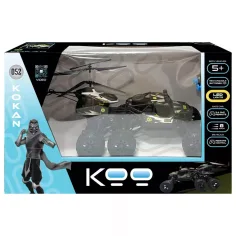KOO: Kokan 052 Fernbedienung Geländewagen und Hubschrauber 2-in-1 Spielset mit LED-Beleuchtung