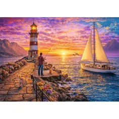 Leuchtturm bei Sonnenuntergang 500-teiliges Puzzle - Trefl Bild 2