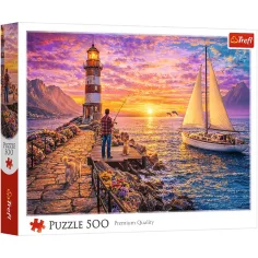 Leuchtturm bei Sonnenuntergang 500-teiliges Puzzle - Trefl