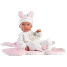 Llorens: Bimba 35 cm große Puppe mit rosa Hasenschlafsack Bild 2