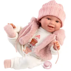 Llorens: Chloe 38cm große weinende Puppe mit rosa Weste Bild 2