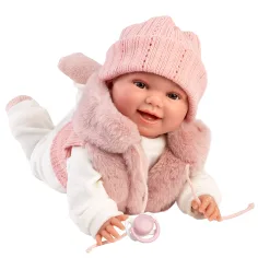 Llorens: Chloe 38cm große weinende Puppe mit rosa Weste Bild 3
