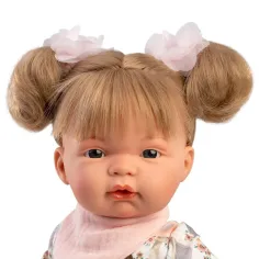 Llorens: Joelle 38 cm große weinende Puppe mit Schnuller in Sommerkleidung Bild 4