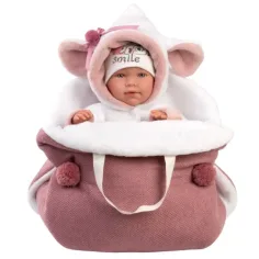 Llorens: Mimi Llorana 42cm weinende Neugeborenenpuppe mit Tragekorb Bild 2