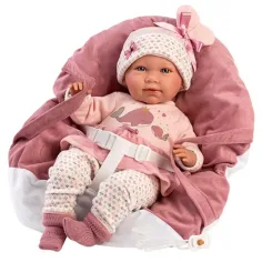 Llorens: Mimi Neugeborenes 40cm weinendes Baby mit Tragekorb