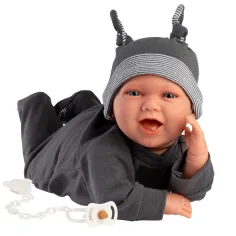 Llorens: Mimo 42 cm große Puppe mit Geräuschen in schwarzem Pyjama Bild 2