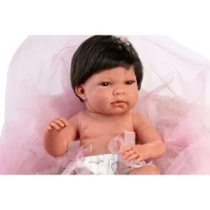 Llorens: Nica 40 cm große Puppe mit grauem, pelzigem Kissen Bild 3
