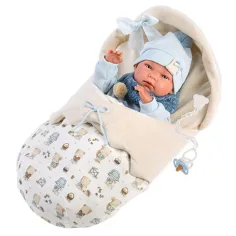 Llorens: Nico Neugeborenes 40cm Puppe in Wickeldecke