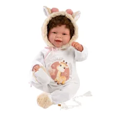 Llorens: Tala Sonrisas 44cm Neugeborenes Baby mit Geräusch in Giraffenkleidung Bild 3