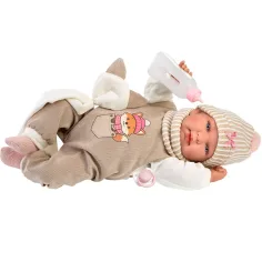 Llorens: Tina 44 cm große Neugeborenenpuppe mit Geräuschfunktion im Fuchs-Outfit Bild 2
