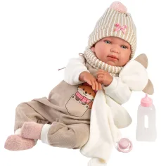 Llorens: Tina 44 cm große Neugeborenenpuppe mit Geräuschfunktion im Fuchs-Outfit Bild 3