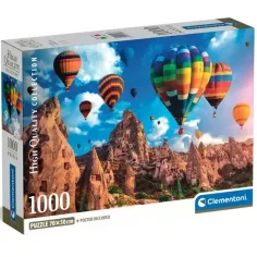 Luftballons in Kappadokien 1000 Teile HQC Puzzle mit Poster - Clementoni