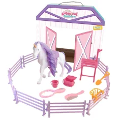 Luna: Fantasy Dream Einhorn Spielset mit Stall, Weide und Zubehör Bild 2