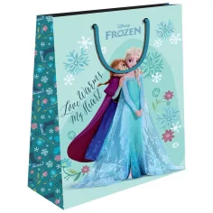 Luna: Disney Die Eiskönigin Geschenktasche mit Anna und Elza Motiv 26x32x12cm
