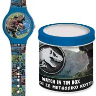 Luna: Jurassic World Dinosaurier-Analogarmbanduhr in Metall-Geschenkbox