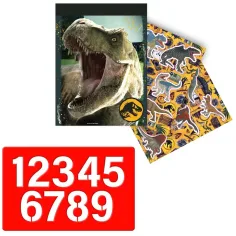 Luna: Jurassic World Malset mit Schablone und Aufkleber 54x47cm Bild 3