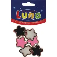 Luna: Kunststoff-Stern, 6er-Set, 20 mm