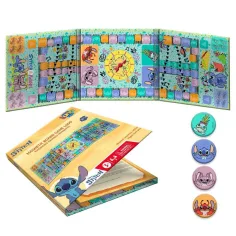 Luna: Magnetisches, faltbares „Mensch ärgere dich nicht“-Gesellschaftsspiel mit Disney-Stitch-Figuren