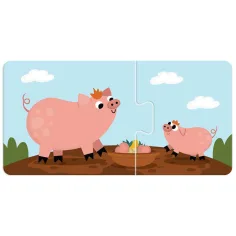 Luna: Mein erstes Puzzle – Tiermütter und ihre Jungen 10x2 Teile Paarungsentwicklungs-Puzzle Bild 4