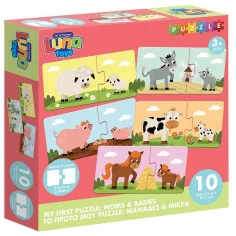 Luna: Mein erstes Puzzle – Tiermütter und ihre Jungen 10x2 Teile Paarungsentwicklungs-Puzzle