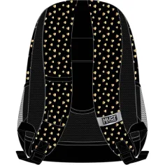 Luna: Must schwarzer Rucksack mit Schmetterlingen, 3 Fächer, 32x18x43cm Bild 2